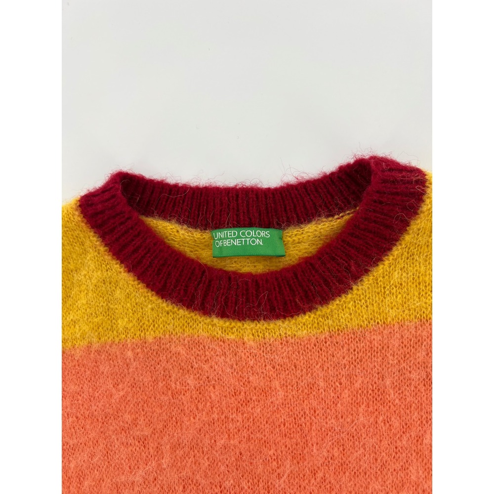 United Colors of Benetton Alpaca Blend Striped Crewneck Sweater Dopamine - Picture 7 of 8